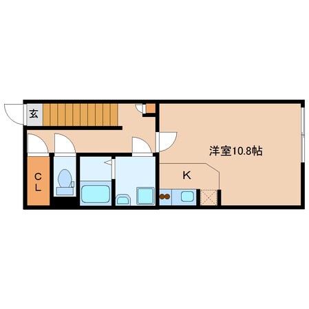 近鉄郡山駅 徒歩3分 2階の物件間取画像